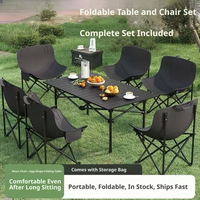 Table et chaise de camping pliantes légères pour l'extérieur, table et chaise en acier au carbone haute résistance, équipement de camping