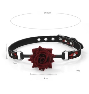 Juguetes sexuales para adultos SM: Cinta de silicona con encaje, bola perforada, tapón bucal de rosa, instrumento de tortura para entrenamiento de esclavas femeninas - Product Image 5