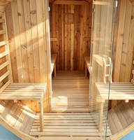 Poêle électrique panoramique en cèdre rouge finlandais pour sauna, 4-8 personnes, 9KW, vapeur sèche, écologique, infrarouge lointain, pour villa
