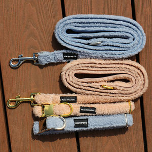 OKEYPETS, venta al por mayor, nuevo diseñador, polar, <span class=keywords><strong>Collar</strong></span> de perro, conjunto de correa, ajustable, suave, acolchado, sin tirones, personalizado, <span class=keywords><strong>Sherpa</strong></span>, <span class=keywords><strong>Collar</strong></span> de correa para perro - Product Image 1