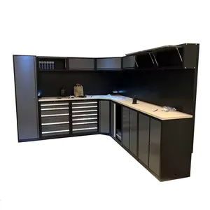 JZD Factory Workshop Cabinet Metal Garage Corner Solution Storage Steel Workbench With Drawers Tool Cabinet