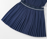 Robe de sport unie respirante à séchage rapide pour femme, col en V sexy, demi-zip, jupes plissées pour pickleball, padel, golf, tennis