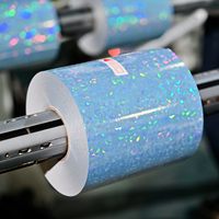 Étiquette PET holographique diamantée imprimable jet d'encre, résistante à l'eau et à forte adhérence, pour une étiquetage rapide