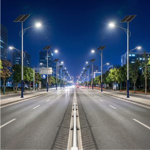 HUADENG IP65 방수 태양광 가로등, 이중 <span class=keywords><strong>LED</strong></span> 암 알루미늄 구조, 원격 제어 기능 포함, 실외 도로 조명용 - Product Image 3