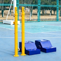 Support de filet de badminton, volley-ball et tennis multifonctionnel réglable en hauteur (1,55 m-2,43 m) et mobile