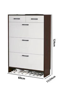 Meuble à chaussures moderne pour salon d'appartement avec portes, étagère de rangement, organisateur, placard, design rotatif, anti-poussière, 4 étagères - Product Image 6