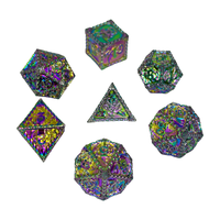 Lot de 7 dés de jeu de table RPG D&D D20 personnalisés en métal polyédrique avec logo, écologiques et de luxe, pour Dungeons & Dragons