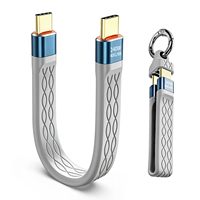 Câble porte-clés USB-C 240W 5 pouces à charge rapide, transfert de données 40 Gbit/s, vidéo 8K, conducteur en cuivre pur pour téléphone, ordinateur, écouteurs