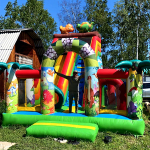Aire de jeux gonflable dinosaures bouncy castle commercial combo bounce <b>house</b> <b>inflatable</b> dino playground - Product Image 1