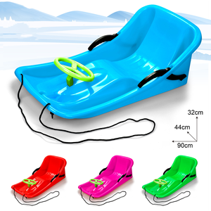 Grande luge en plastique de 90 cm avec frein, luge d'hiver pour enfants, luge de Noël, planche à glisse pour herbe et sable - Product Image 2