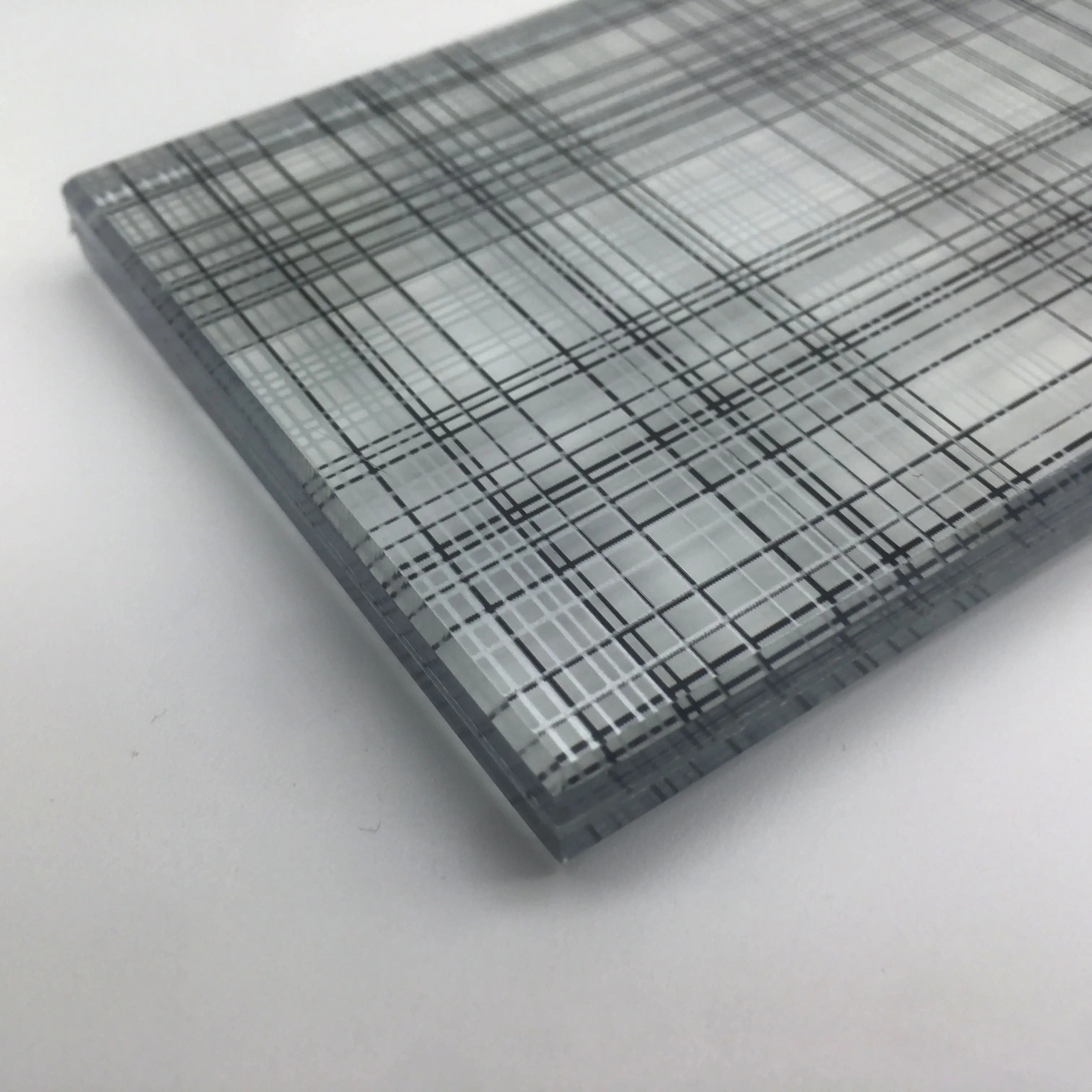 toughened metal mesh fabric tempered house window glass design laminated glass cost per square foot cutting price