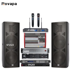 Système de sonorisation PA haut de gamme 15 pouces, haut-parleur pleine gamme, amplificateur de puissance, mixeur pour performances sur scène, système sonore complet - Product Image 2