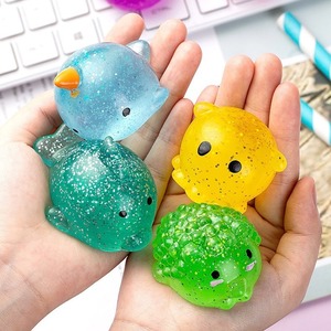 Most Popular TPR Gold Powder Marine Animal Pinch Pressure Release Promotional Gift Decompression Squeeze <b>Squishy</b> Toys for Kids - Product Image 4