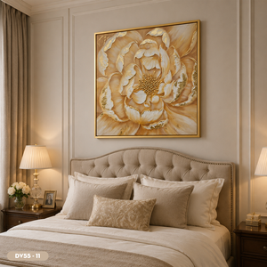 Pintura Decorativa de Hoja de Oro Hecha a Mano de Lujo, Fábrica en Vietnam, Fabricante de Arte Mural para Interiores OEM ODM, Modelo DV55-8 - Product Image 4