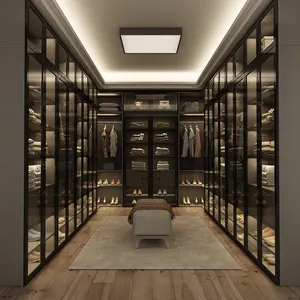 Melamine houten slaapkamer garderobe kast ontwerp - Product Image 1