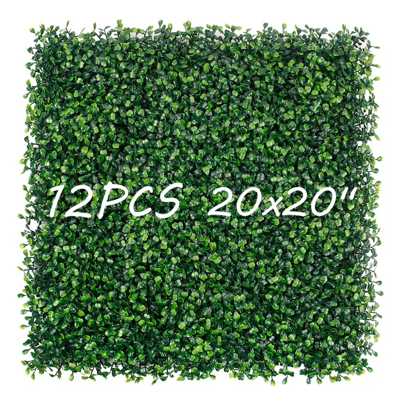 P4-5 אנכי גן דקורטיבי פלסטיק תאשור גידור פנל צמחים מלאכותיים ירוק דשא קיר