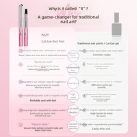 Nouveau Stylo Nail Art PAZT Armor 6-en-1 Multicolore Effet Œil de Chat, Gel de Base et de Finition Non-Aviliant pour Salons de Manucure 2026
