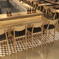 Chaise de restaurant ergonomique en bois massif, tabouret de bar haut en bois pour la maison, la cuisine, le restaurant, le café, le bar (vente en gros)