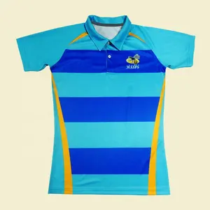 Internat ionale Fidschi kurz ärmel ige Retro-Rugby-Shirts leer sublimiertes Rugby-Polo