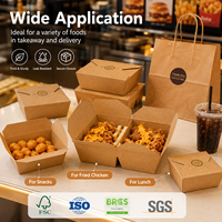 Boîte alimentaire à emporter en kraft multi-compartiments avec revêtement anti-graisse pour la restauration, emballage personnalisé pour marque privée