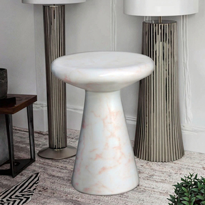 Table basse d'appoint de haute qualité au design moderne 2025, plateau en marbre, mobilier de salon, noir, durable, montage facile, fabrication - Product Image 1