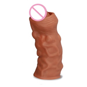 Reutilizable super suave TPE pene largo manga de extensión para hombres gay de retardo de tiempo - Product Image 4
