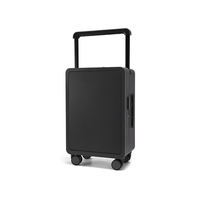 Valise rigide minimaliste à ouverture frontale en PC avec cadre en aluminium, serrure TSA à combinaison, 4 roues pivotantes à 360° et roulement silencieux