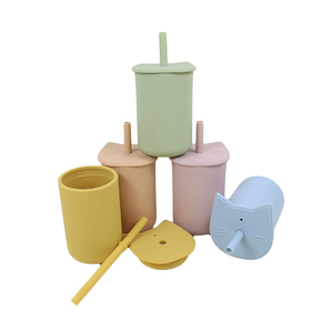 แก้วซิลิโคนสำหรับเด็กหัดเดิน,แก้วแบบไม่มี Bpa ใช้ซ้ำได้พร้อมหลอด - Product Image 5