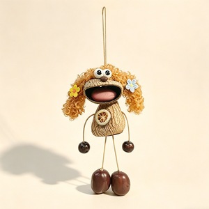 Adorable poupée de dessin animé à grande bouche en forme de coquille de noix, <span class=keywords><strong>porte</strong></span>-clés hochet fait main, breloque mignonne pour sac à dos, décoration à suspendre pour voiture, cadeau - Product Image 1