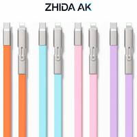 Kabel Data Transmisi Cepat Pengisian Daya 2-in-1 USB Type-C 240W dengan Konduktor Tembaga Murni dan Silikon Cair, Laris Terjual