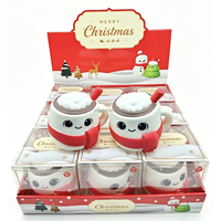 Jouet Squishy Géant Bonhomme de Neige de Noël, Arbre de Noël, Tasse de Thé au Lait, Jouet Anti-Stress Rempli de Farine à Remontée Lente, Ornements de Noël