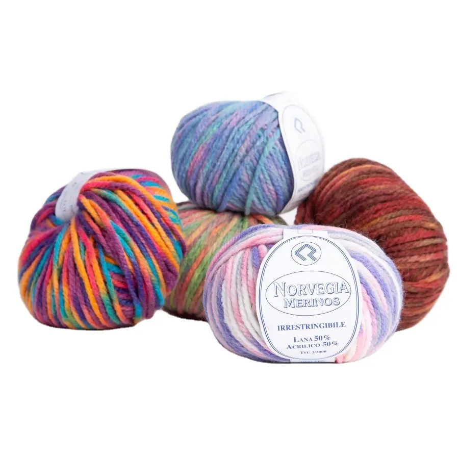 Wholesale Campolmi Filati Brand Soft Warm Norvegia Fantasy 50% Virgin Wool 50% Acrylic Blended Yarn