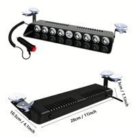 Luz de Advertencia Estroboscópica S3 de 8 LED de Alta Luminosidad con Ventosa, Lámpara de Emergencia para Parabrisas Delantero
