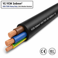 Câble électrique en caoutchouc YC YCW 3x6mm2, 3 conducteurs en cuivre, résistant à l'huile, câble robuste pour machines triphasées
