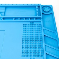 Alfombrilla de Silicona Azul S-160 Resistente al Calor, Alfombrilla de Trabajo para Soldadura BGA, Reparación de Piezas de Teléfonos Móviles, Placa Base de Ordenador Portátil, Almohadilla de Silicona de Goma