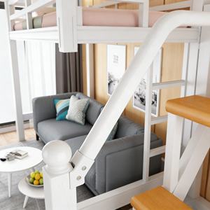 <span class=keywords><strong>Lit</strong></span> mezzanine multifonction <span class=keywords><strong>en</strong></span> métal <span class=keywords><strong>avec</strong></span> escalier de rangement et espace ouvert <span class=keywords><strong>en</strong></span> <span class=keywords><strong>dessous</strong></span> - Product Image 4