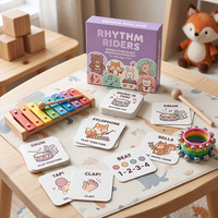 Cartes d'apprentissage du rythme musical personnalisées en gros, ensemble de cartes interactives OEM pour l'activité musicale et les instruments