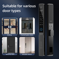 Fabrieks prijs zinken legering aluminium schuifdeur slot waterdicht WiFi Tuya slim slot camera voor glas/aluminium deuren dubbele poort