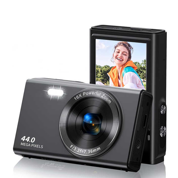 Kids Camera 16X Digital Zoom 44MP 4K Digital Small Point and Shoot