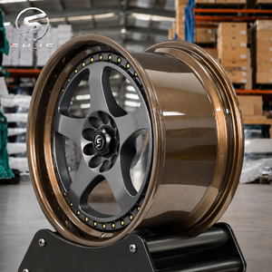 Jantes en alliage forgées sur mesure en deux parties, gris doré, à rivets, PCD, à déport profond, 5x112 5x120.65 pour E30 E36 Corvette <span class=keywords><strong>C4</strong></span> Camaro 17 18 - Product Image 1