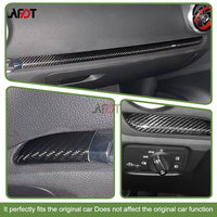 Pour Audi A3 S3 RS3 8V 2012-2020, 3 pièces, garniture de tableau de bord en fibre de carbone véritable, bande décorative pour l'intérieur de la voiture, à coller