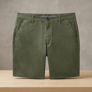 Pantalones Cortos Chino de Verano para Hombre, Casuales, Elegantes, de Algodón/Spandex, Cintura Elástica Media, 4 Bolsillos, Talla Grande, Transpirables, Antiarrugas, Color Oliva - Product Image 2
