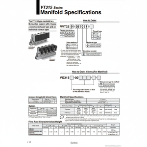 Colector de neumáticos SMC Pneumatics, piezas neumáticas de VVT320-0201 - Product Image 1