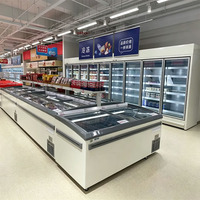 Congelador Horizontal Comercial Lingte con Tapa de Cristal, Control Digital Directo y Descongelación Automática para Supermercados Grandes
