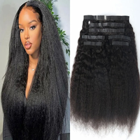 Harga grosir 12A klip mulus PU rambut Vietnam mentah dalam rambut lurus warna alami ekstensi rambut manusia 100%