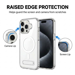 Coque magnétique transparente fine avec support pliable et <span class=keywords><strong>protection</strong></span> intégrale pour <span class=keywords><strong>iPhone</strong></span> 17 Pro Max 16 15 Plus 14 13 12 mini 11 – Meilleure vente - Product Image 4