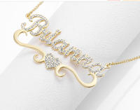 Collier personnalisé Gaovo pour femmes, plaqué or 18 carats, acier inoxydable 316L, pendentif lettre en strass, bijoux tendance, cadeau