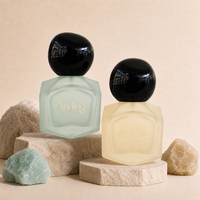 Flacon de parfum carré en verre mat élégant de 50 ml, personnalisé, haut de gamme, avec col serti, par Anding