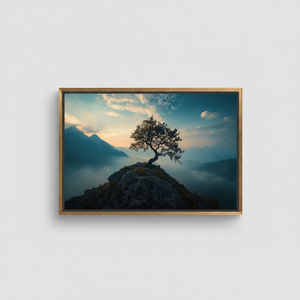 Modern Abstract Tree Glass Print Canvas Decor, Elegant Housewarming Gift,GOLD <b>FRAMED</b> CANVAS - Product Image 2