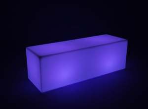 Tabouret de bar rectangulaire, lumière LED changeante de couleur, éclairage KTV, banc long RGB pour événements - Product Image 5